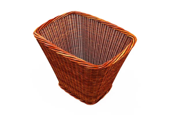 Bamboo Weave Laundry Baskets on a white background 3d render — Stock Photo, Image