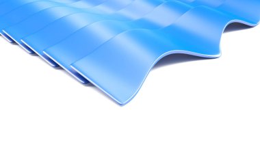 metal kiremit sayfaları 3d render üzerinde beyaz izole