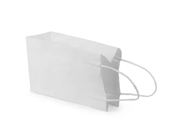 흰색 wi에 격리 된 빈 스낵 종이 봉투 패키지의 전면보기 — 스톡 사진