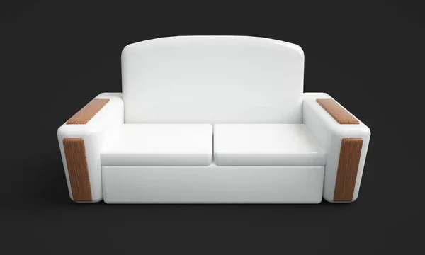 Nowoczesna sofa wyizolowana na białym renderowaniu 3D — Zdjęcie stockowe
