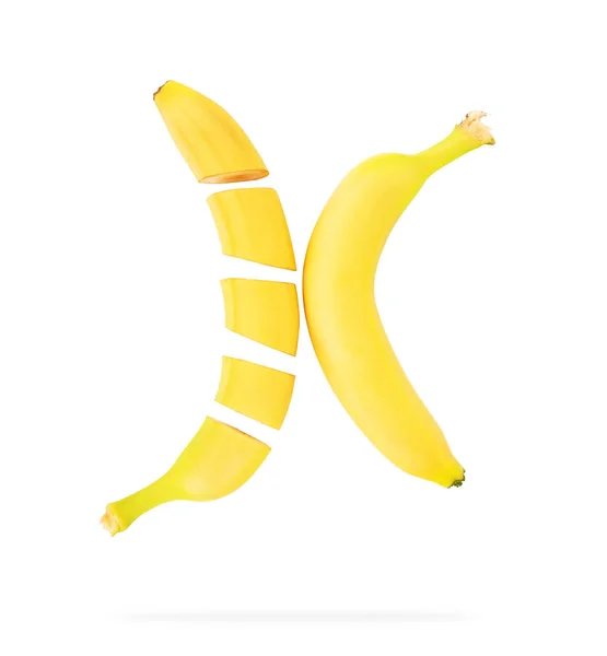 Bananenfrucht isoliert auf weißem Hintergrund — Stockfoto