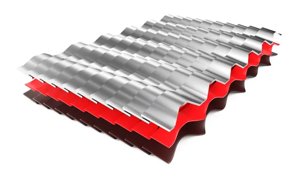 Металлические плитки 3d отображения изолированы на белом — стоковое фото