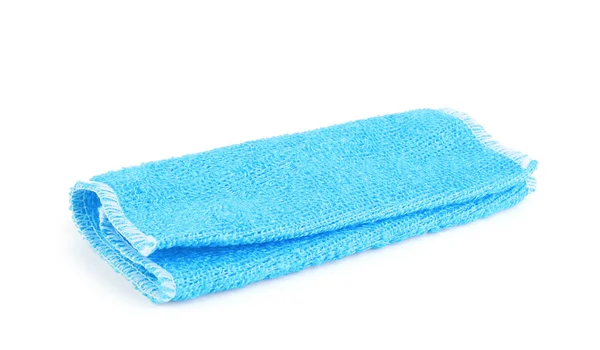 Blue towel isolated on a white background — Stock Photo, Image