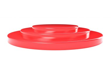 kırmızı duvar boş silindir zemin 3d render