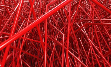 kırmızı tüpler 3d beyaz bir arka plan üzerinde render