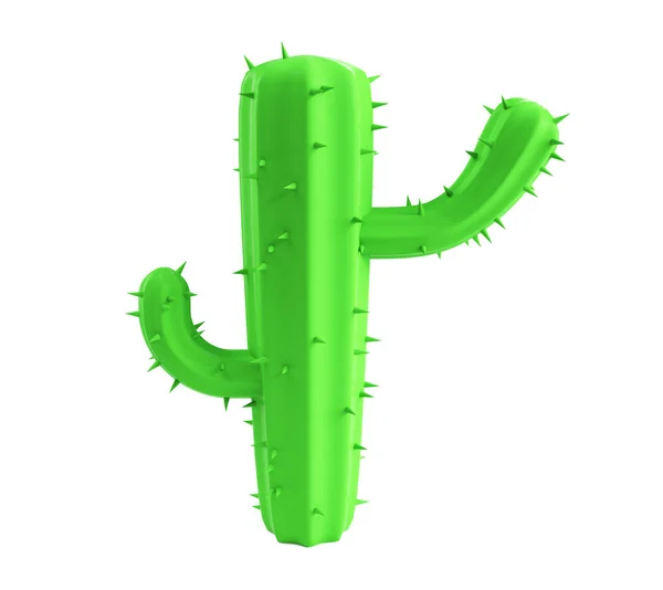 Ilustrasi 3d dari kaktus kartun pada latar belakang putih — Stok Foto