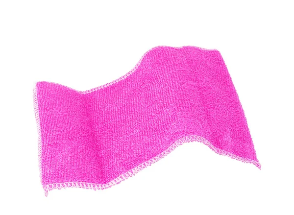 Toalha rosa isolada em um fundo branco — Fotografia de Stock