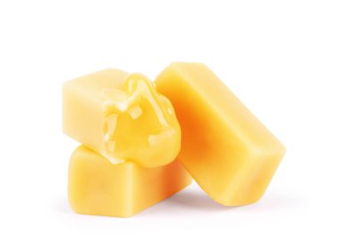 Toffee Karamel Şekerler Parçalar İzole Beyaz Arka Plan