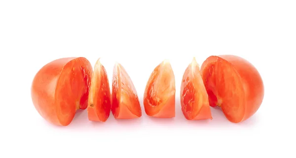 Beyaz izole domates. Kırpma yolu ile — Stok fotoğraf