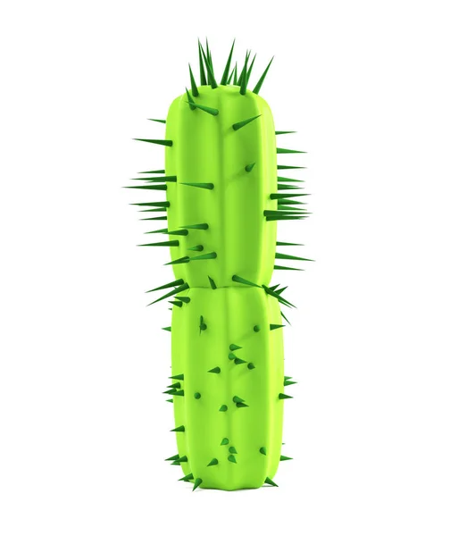 3d illustration of a cartoon cactus on a white background — Stock Photo, Image