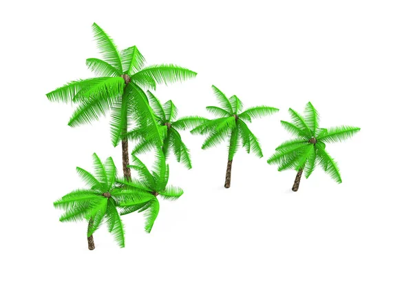 3D rendering-een hoge kokosnoot boom geïsoleerd over een witte blauw — Stockfoto
