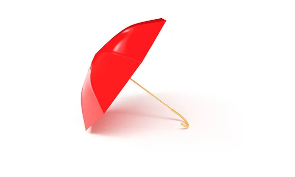 Концепція червоної парасольки відображається ізольованим 3d рендером — стокове фото