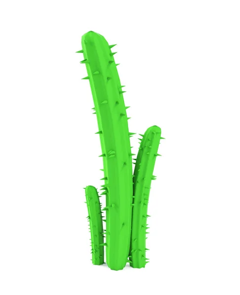 3d illustration of a cartoon cactus on a white background — Stock Photo, Image