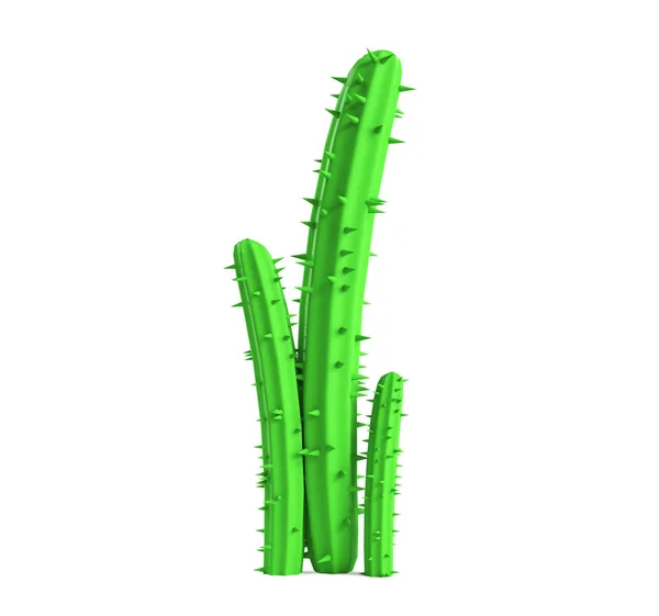 3D-Illustration eines Cartoon-Kaktus auf weißem Hintergrund — Stockfoto