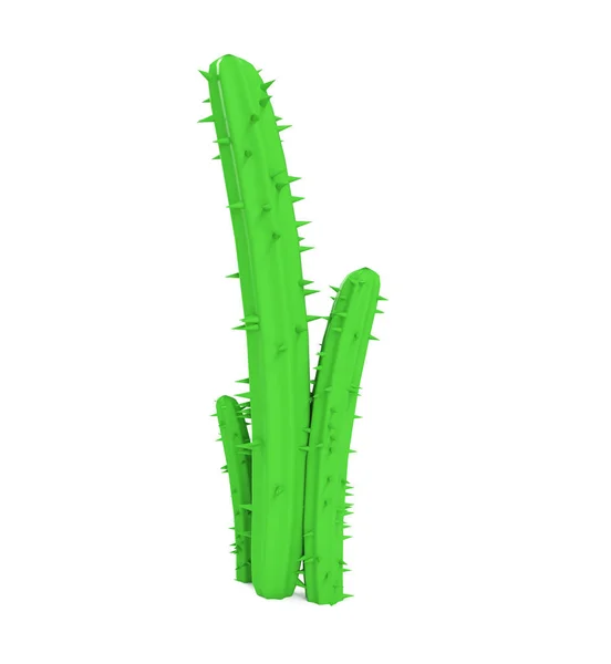 3D illusztrációja egy rajzfilm kaktusz fehér alapon — Stock Fotó