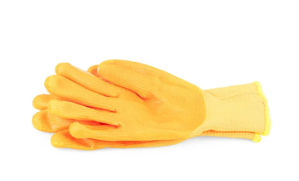 Orange gloves on white background — Stock Photo, Image