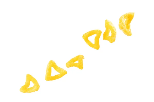 Corn chips, nachos isolated on white background — Stock Photo, Image