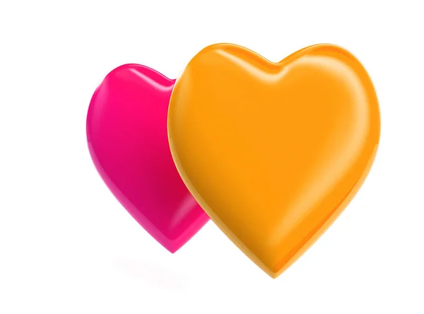 3D рендеринг оранжевого сердца — стоковое фото