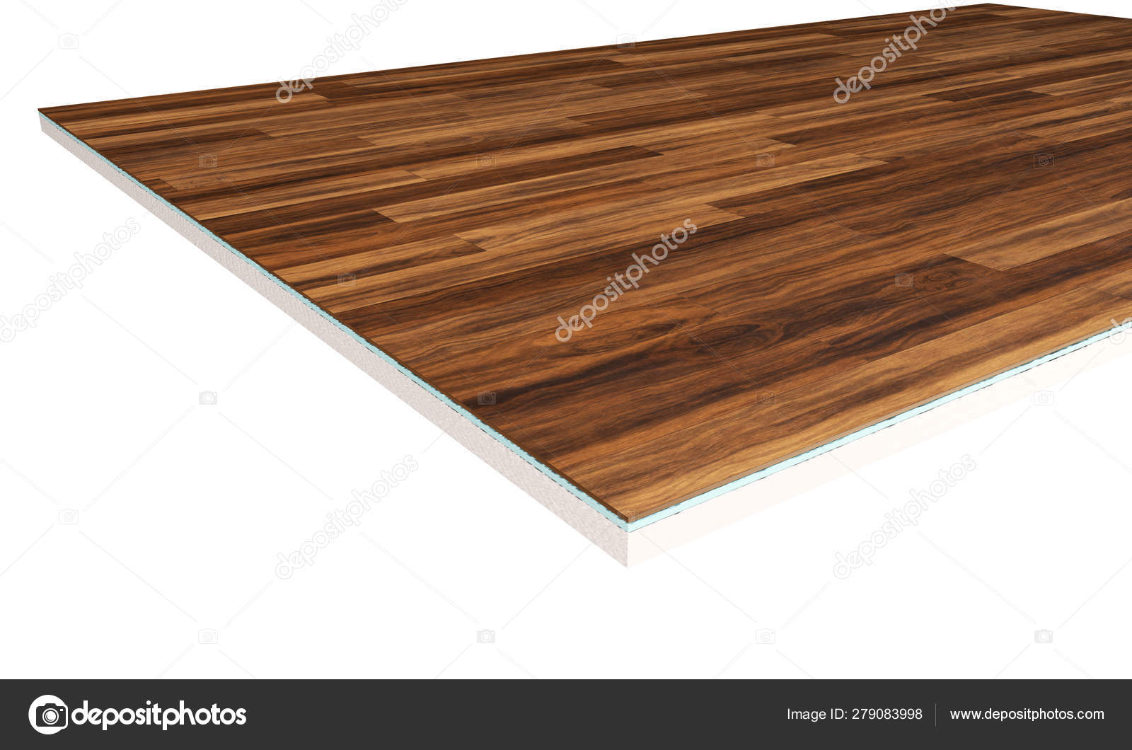 Floor Layers Piece Of Linoleum Floor 3d Render Stock Photo