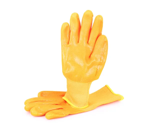 Orange gloves on white background — Stock Photo, Image