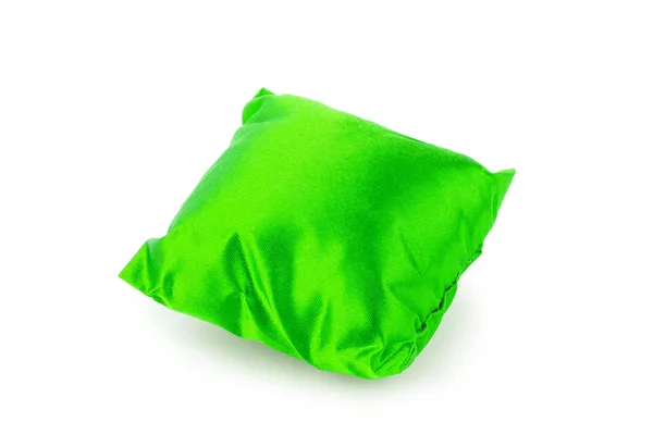 Cuscino verde brillante isolato su bianco — Foto Stock