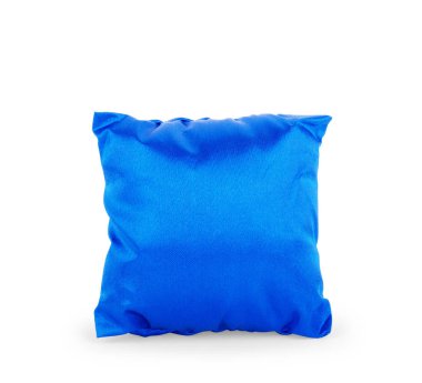 parlak mavi yastık üzerinde beyaz izole