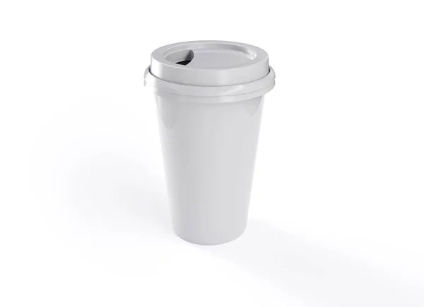 흰색 배경의 3D 렌더링 커피 머그잔 — 스톡 사진