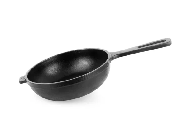 Cast iron frying pans isolated on white — Stock Photo, Image