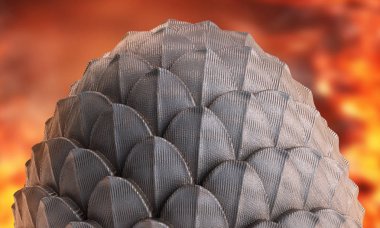 3d ateşli arka plan üzerinde Dragon yumurta render. Fanstasy paskalya yumurtası il