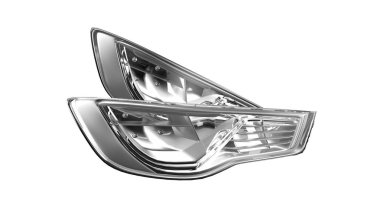 arka vagona ışıklar üzerinde beyaz 3d render izole