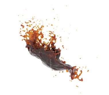 3D render, 3D illüstrasyon, dinamik sıvı sıçrama, viski splas