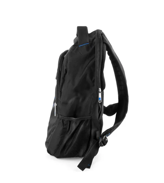 Black backpack isolated over white background with clipping path — Stock Photo, Image