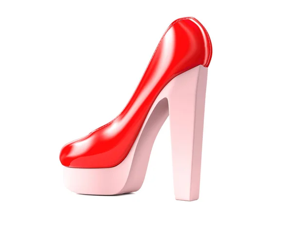 Rosso scarpe tacco alto 3d rendering — Foto Stock