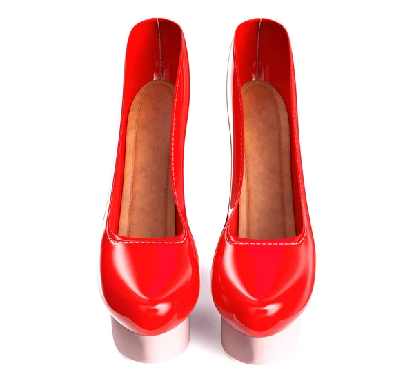 Zapatos rojos de tacón alto 3d render — Foto de Stock