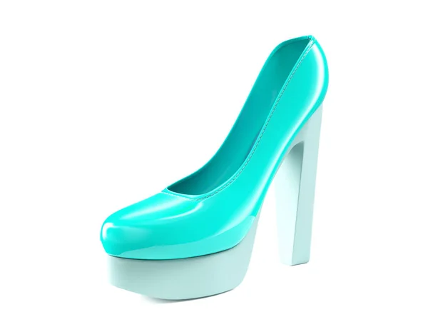 Scarpe tacco alto azzurro 3d render — Foto Stock