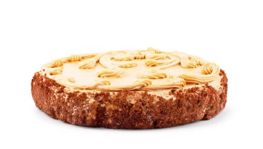 beyaz izole lezzetli çikolatalı kek