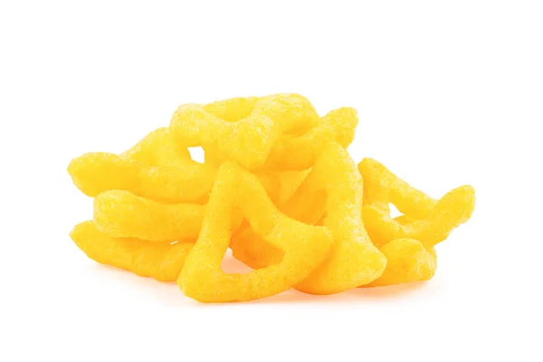 Kukuřičné lupínky, nachos, izolované na bílém pozadí — Stock fotografie