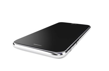 Beyaz arka planda güzel bir akıllı telefon. 3d render