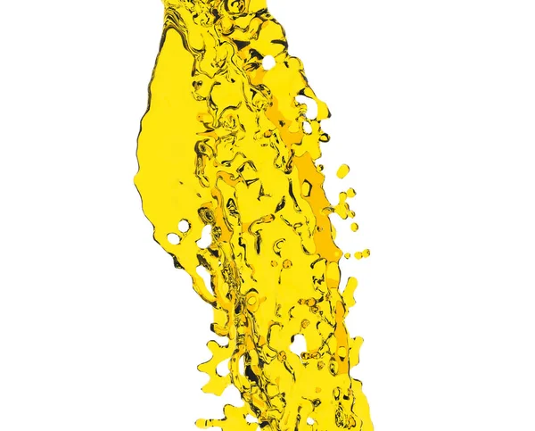 Olivenöl spritzt isoliert auf weißem Hintergrund 3d Render — Stockfoto