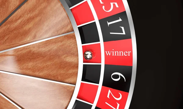 Casino Roulette 3D renderen met de inscriptie winnaar, op een whit — Stockfoto