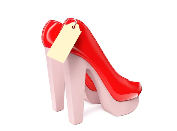 Rosso chiaro scarpe tacco alto 3d render — Foto Stock
