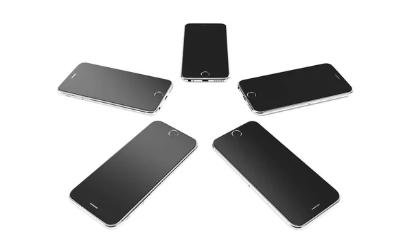 Hermoso teléfono inteligente sobre fondo blanco. 3d renderizar —  Fotos de Stock