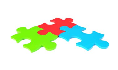 beyaz bir arka planda bir bulmaca 3D render