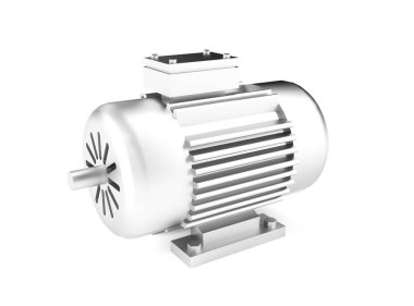 Gri arka plan üzerinde beyaz vites. Tasarım için 3D render