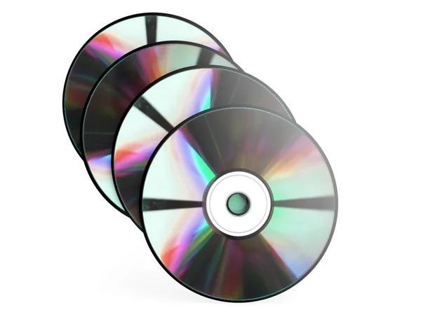 Les disquettes et le rendu CD 3d sur fond blanc — Photo