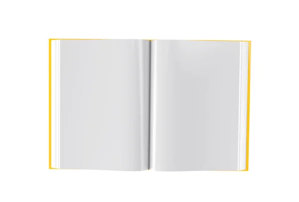 Renderização 3d imagem livro aberto, fundo branco isolado — Fotografia de Stock