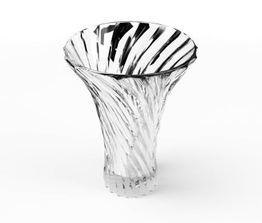 Seramik vazo beyaz arka plan, 3d render izole