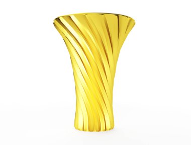 Seramik vazo beyaz arka plan, 3d render izole