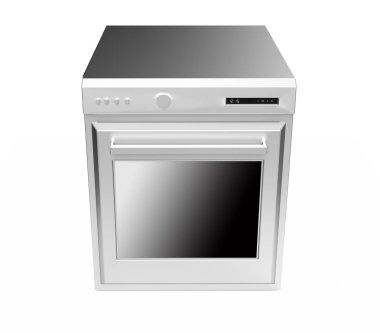 beyaz arka plan 3d render profesyonel fırın