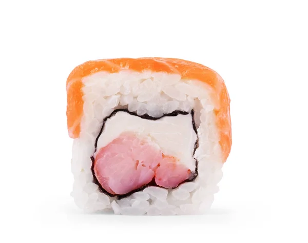 Rolls with salmon soy sauce on a plate — Stock Photo, Image